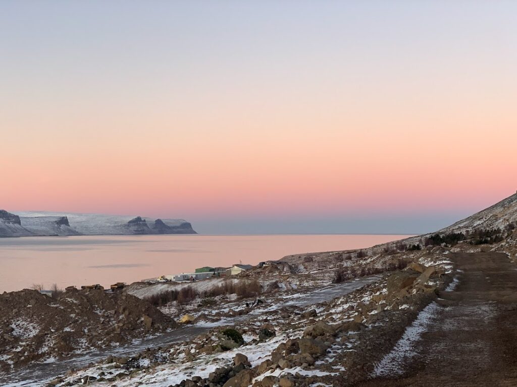 A winter sunset from an offtrack road iceland